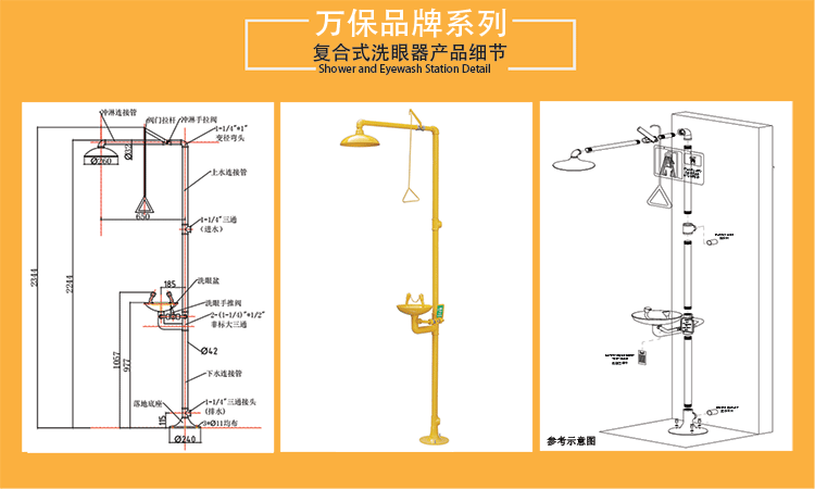 小踏板不銹鋼ABS涂層復(fù)合式洗眼器產(chǎn)品細(xì)節(jié)